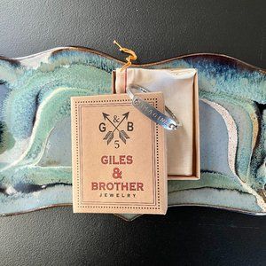 Giles and Brother Limited Edition Sterling Silver Hinge Cuff ID Bar Bracelet 925